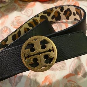 Tory Burch reversible belt - leopard and black